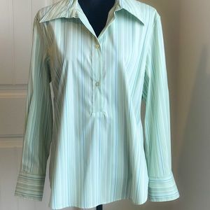 DCC Missy long sleeve button down stripped shirt